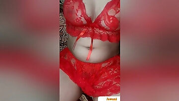 My Young Wife In Red Lingerie Rubbing & Fuck With Lube Gel - Mature.nl video