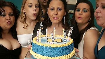 Its An Old And Young Lesbian Birthday Party - Mature.nl - Mature.nl video